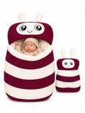 🐝 Baby Bee Sleeping Bag with Matching Pillow | Soft Plush Newborn Nest