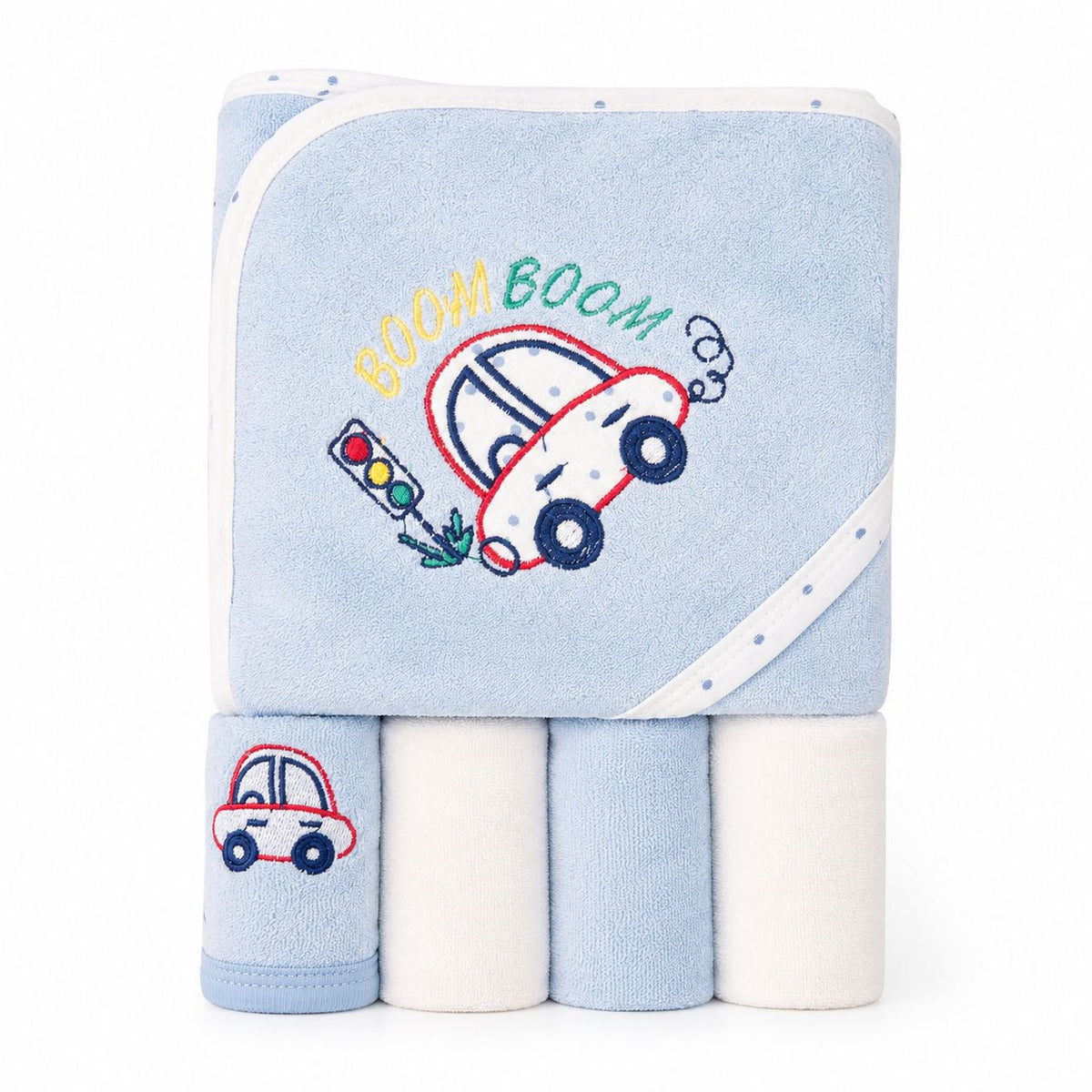 Premium Baby Bath Towel & Face Towel Set – 5 Pieces