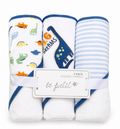 3Piece Baby Bath Set – Hooded Towels & Washcloths for Newborn Boys