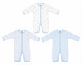3 Piece Baby Romper Set – Blue Collection | 0–3 Months