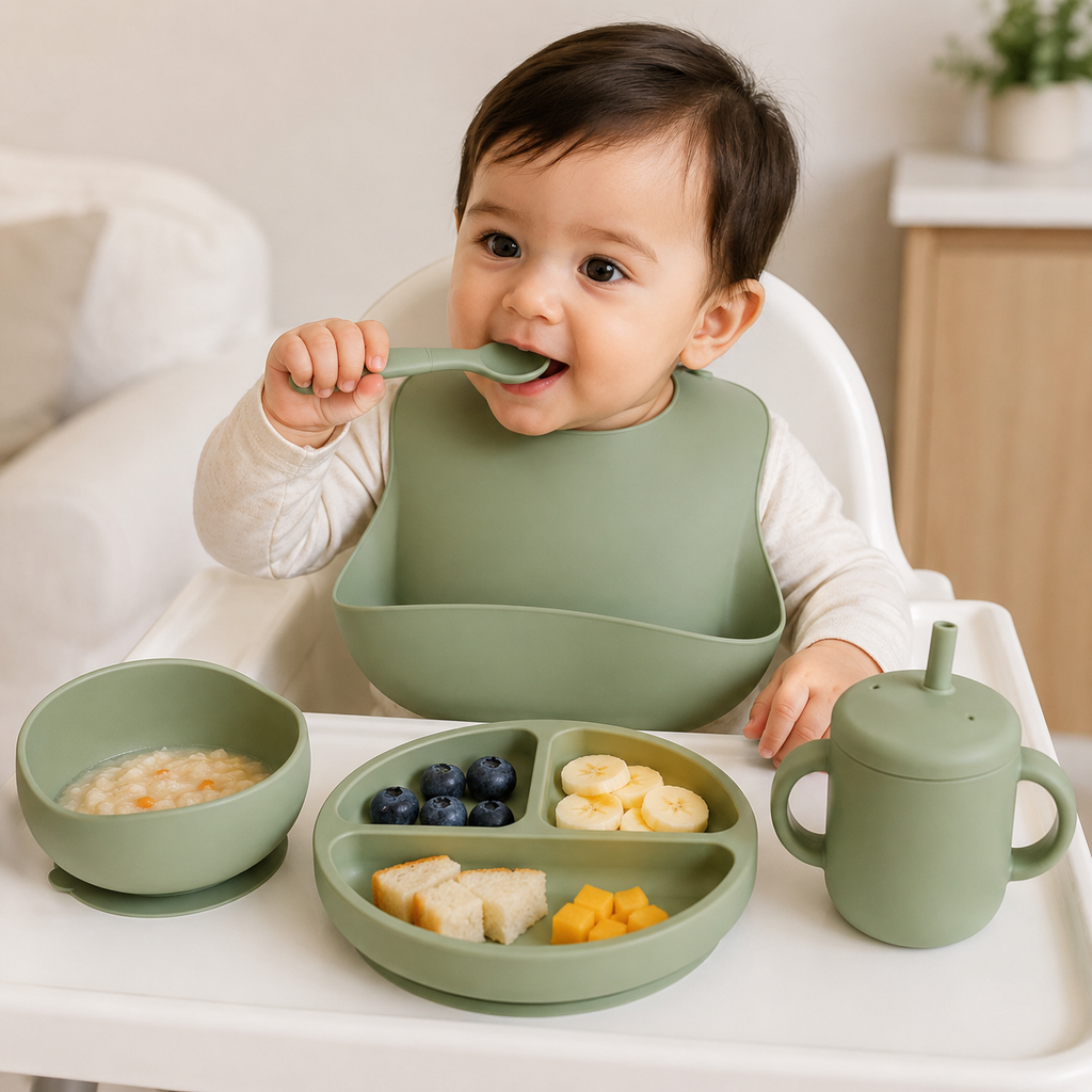 7-Piece Silicone Baby Feeding Set