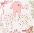 3 Piece Baby Romper Set – Pink Collection | 0–3 Months