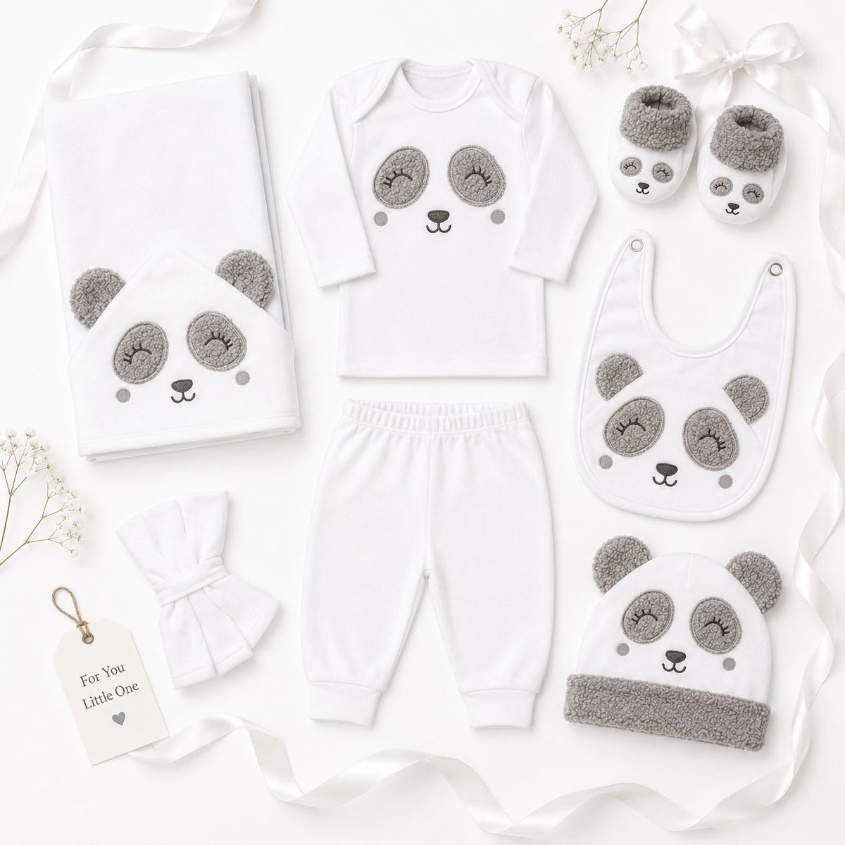 10-Piece Winter Baby Gift Set – Cozy Bear Collection (Grey/White)