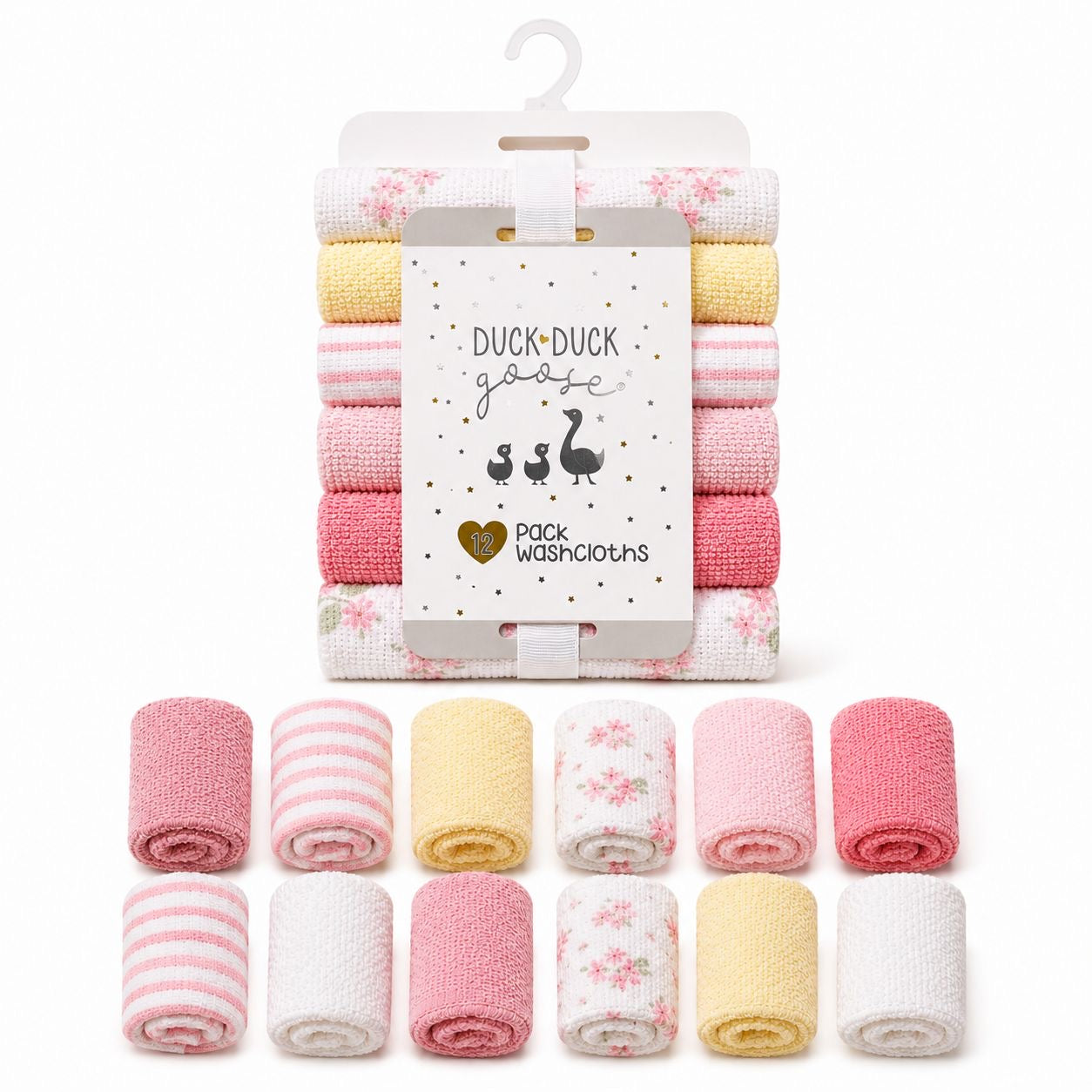 12-Pack Ultra Soft Baby Washcloth Set – Gentle Cotton Towels for Newborns