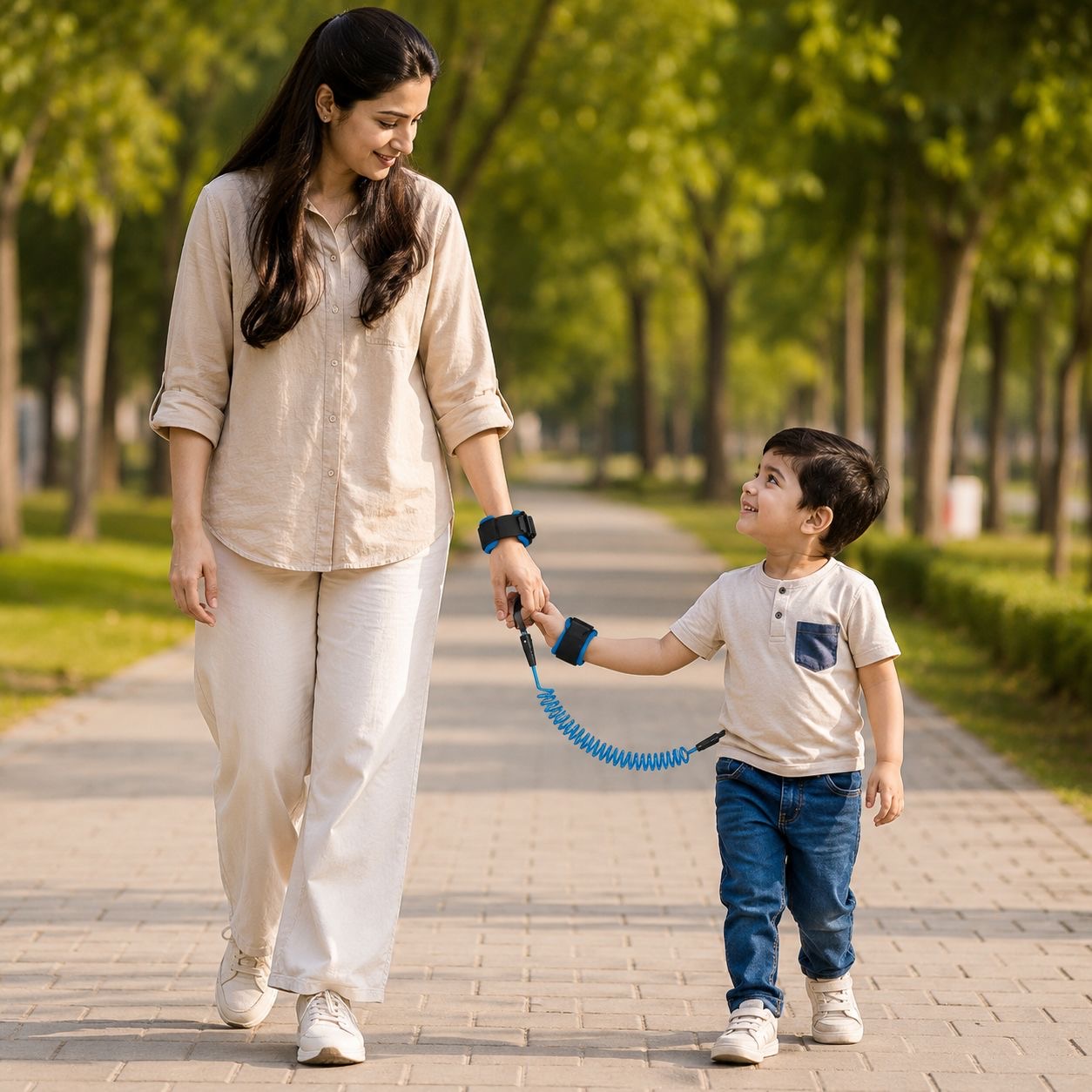 Kids Anti-Lost Safety Wrist Strap with Comfortable Cuff (Use in Parks and Umrah)