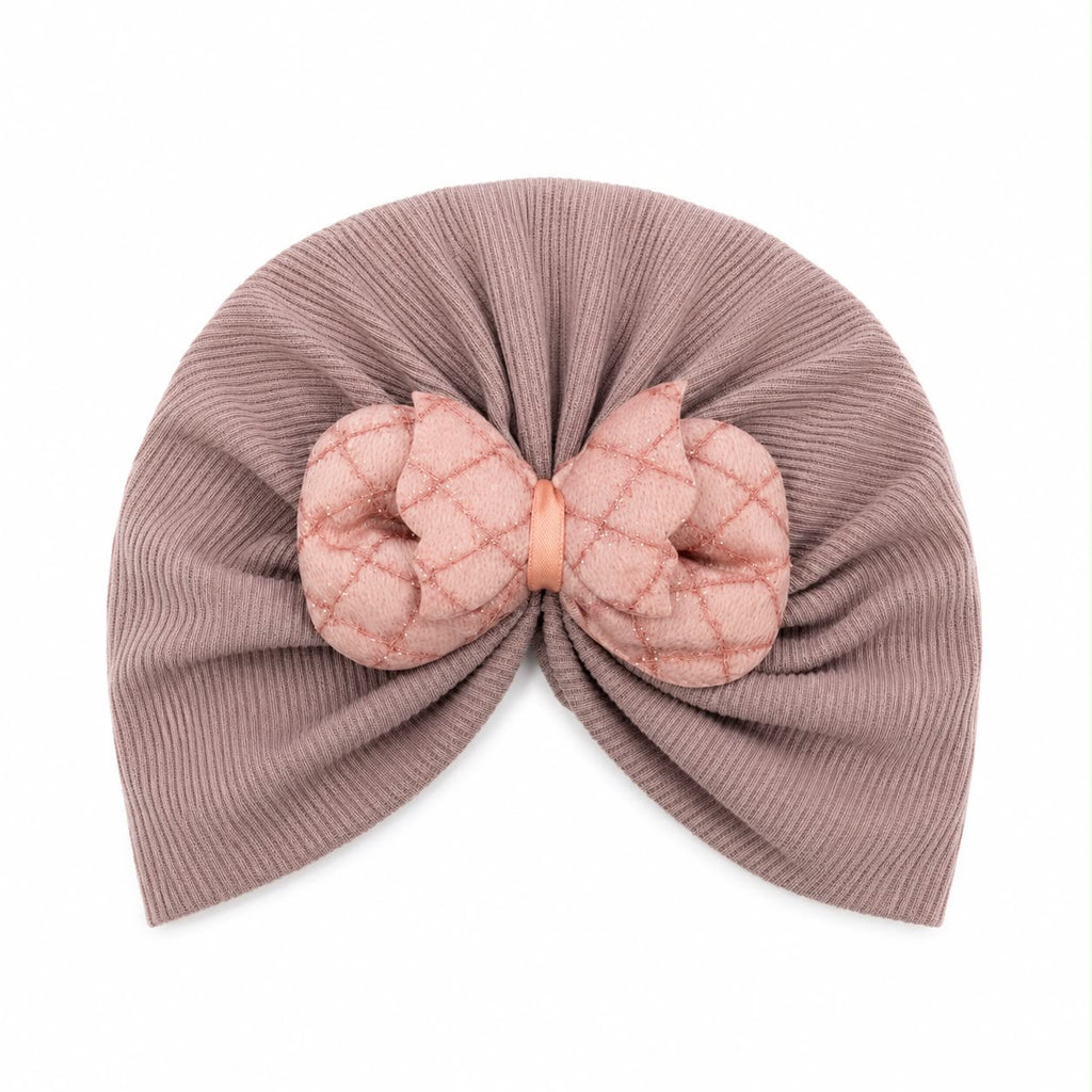 Baby Girls Soft Purple Pink Bow Headband Cap – Cute & Stylish Newborn Headwear