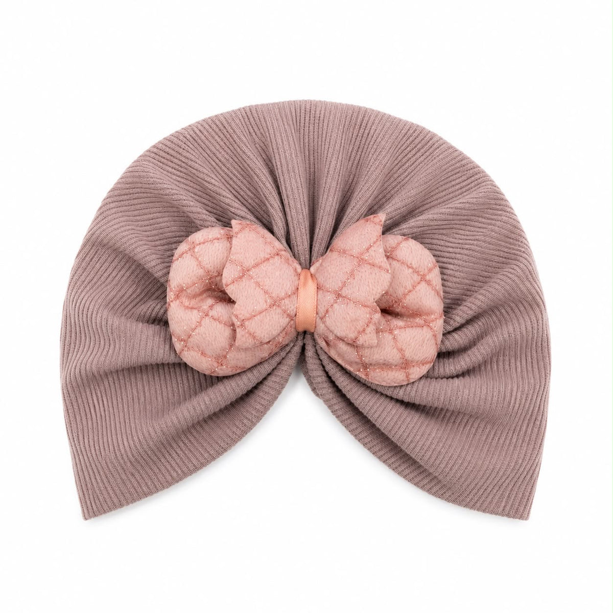 Baby Girls Soft Purple Pink Bow Headband Cap – Cute & Stylish Newborn Headwear