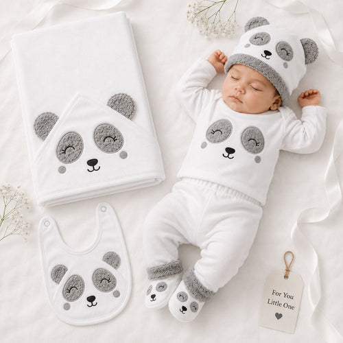 10-Piece Winter Baby Gift Set – Cozy Bear Collection (Grey/White)