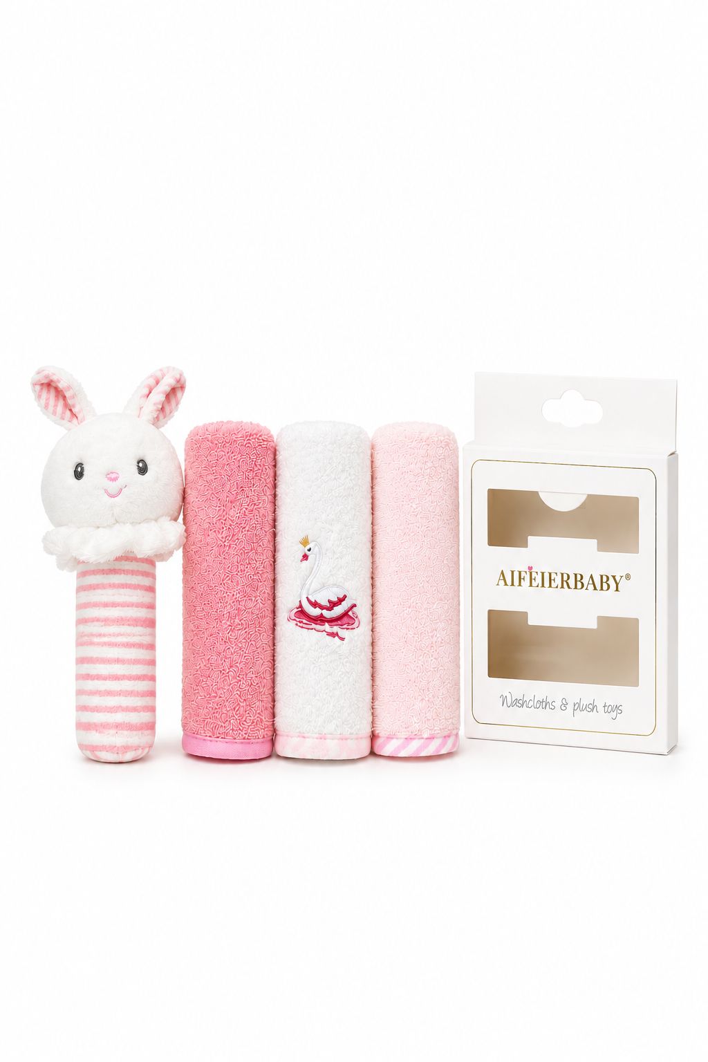 Rabbit Baby Washcloth & Plush Toy Set