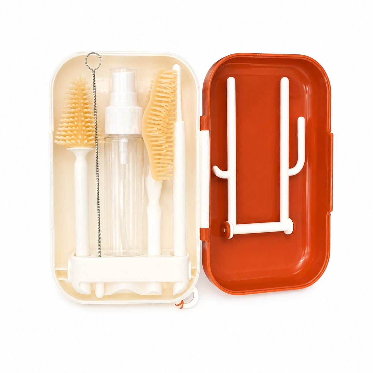 Portable Baby Bottle & Cleaning Brush Drying Rack