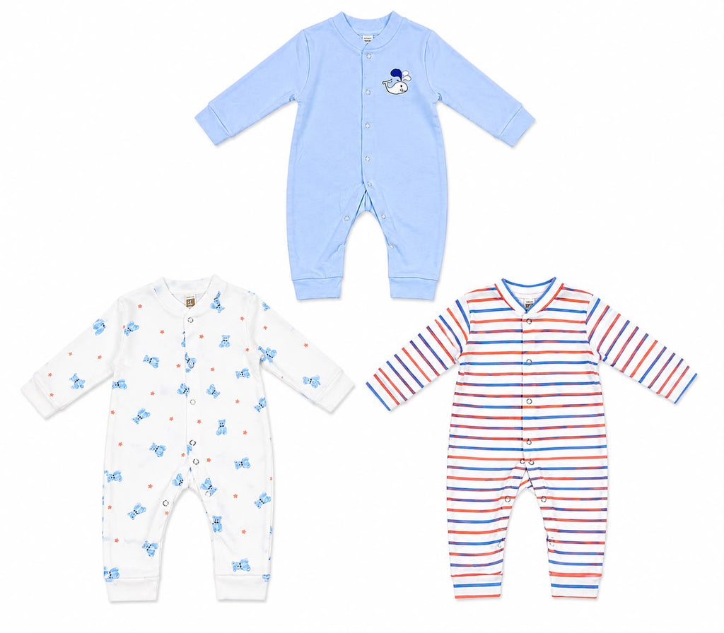 3 Piece Baby Romper Set – Blue Collection | 0–3 Months (Copy)