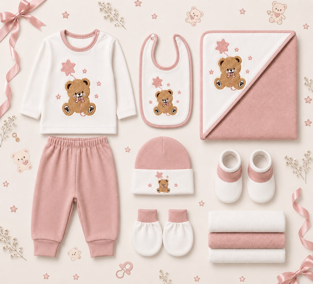 Baby Pink Newborn Gift Set – 11-Piece Essentials Set