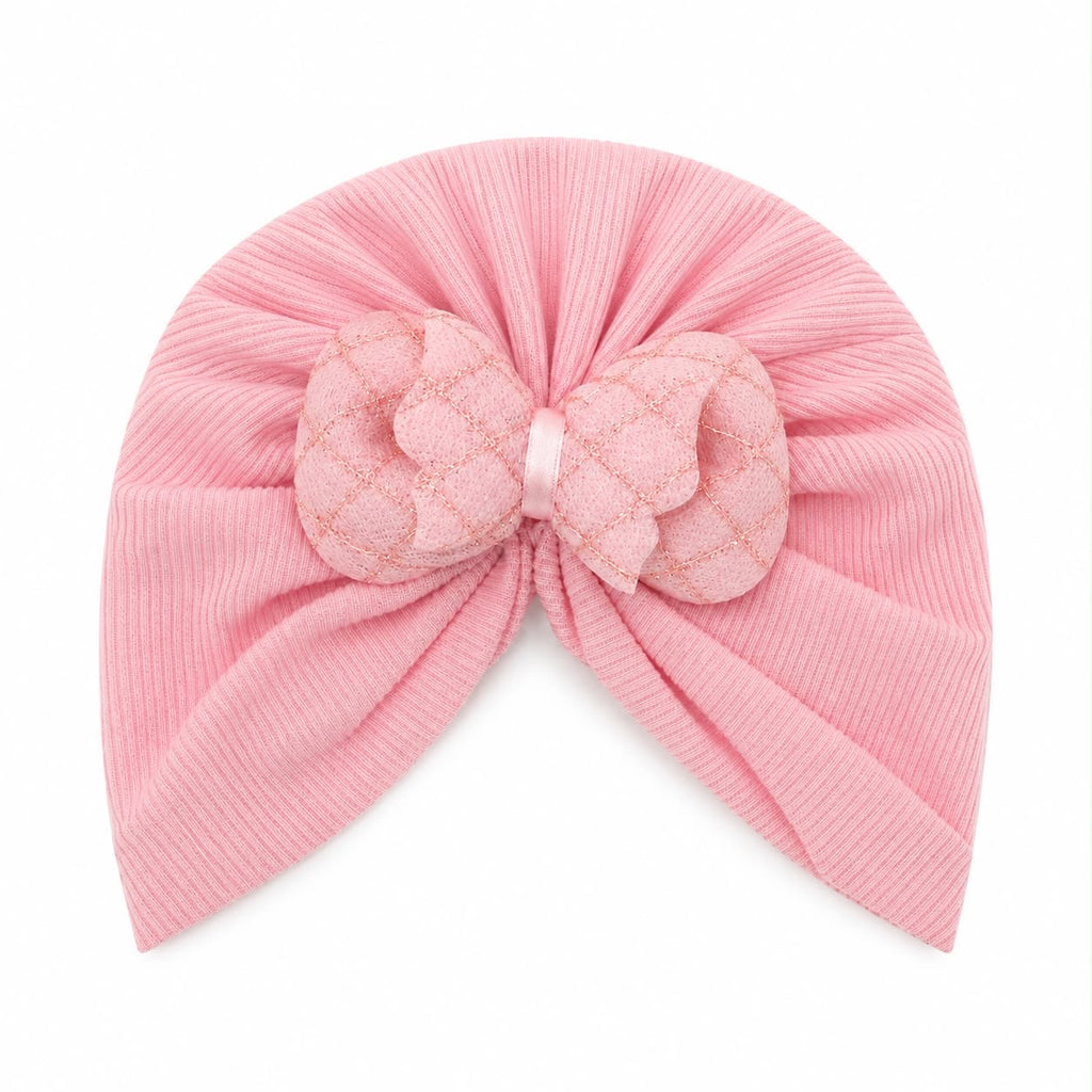 Baby Girls Soft Pink Bow Headband Cap – Cute & Stylish Newborn Headwear