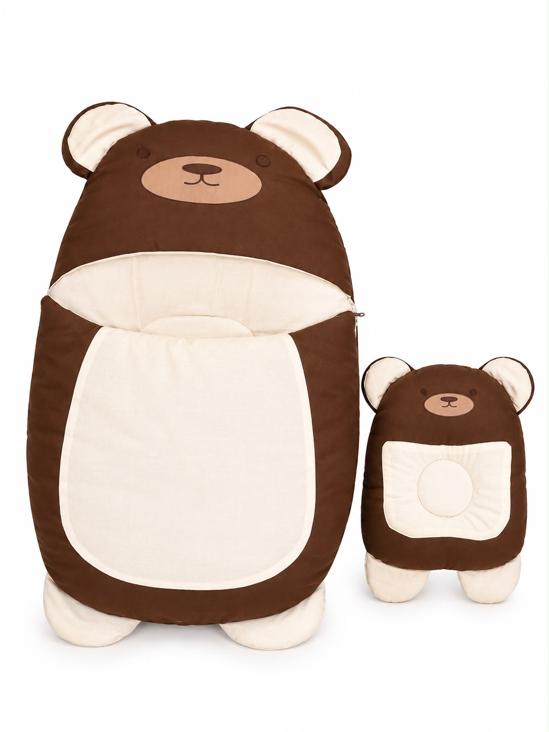 Cozy Bear Baby Sleeping Bag with Matching Pillow | Ultra Soft Newborn Nest
