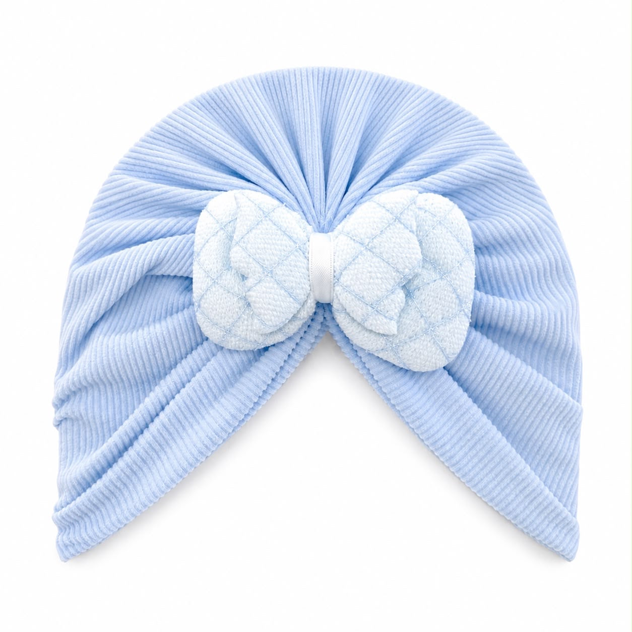 Baby Girls Soft Blue Bow Headband Cap – Cute & Stylish Newborn Headwear