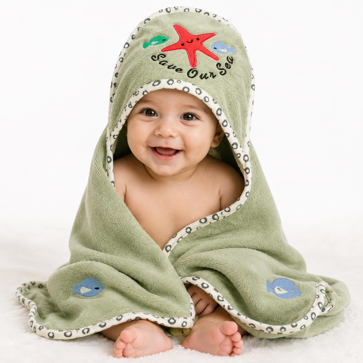 Premium Baby Bath Towel & Face Towel Set – 5 Pieces