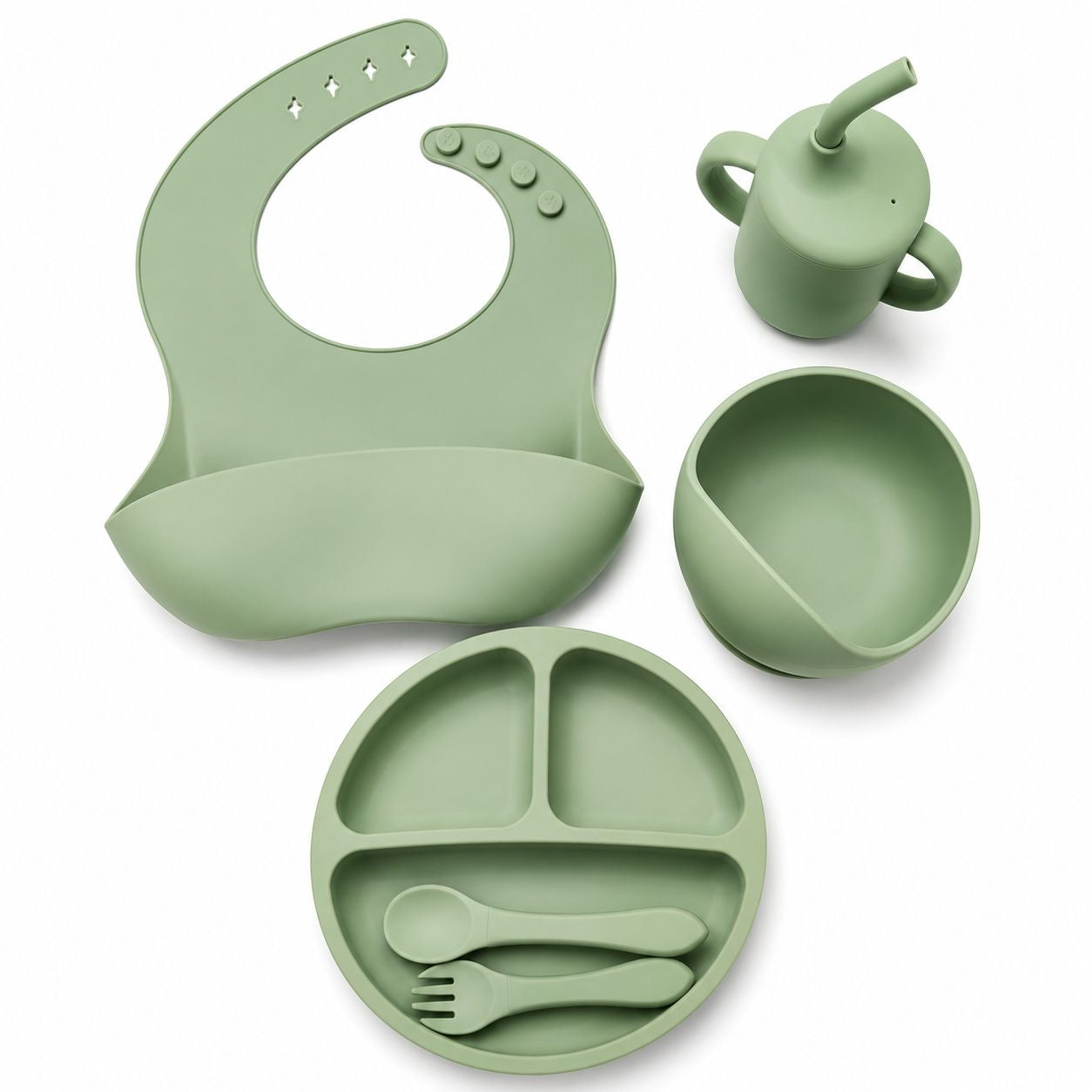 7-Piece Silicone Baby Feeding Set