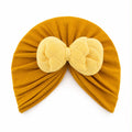 Baby Girls Soft Yellowish Bow Headband Cap – Cute & Stylish Newborn Headwear