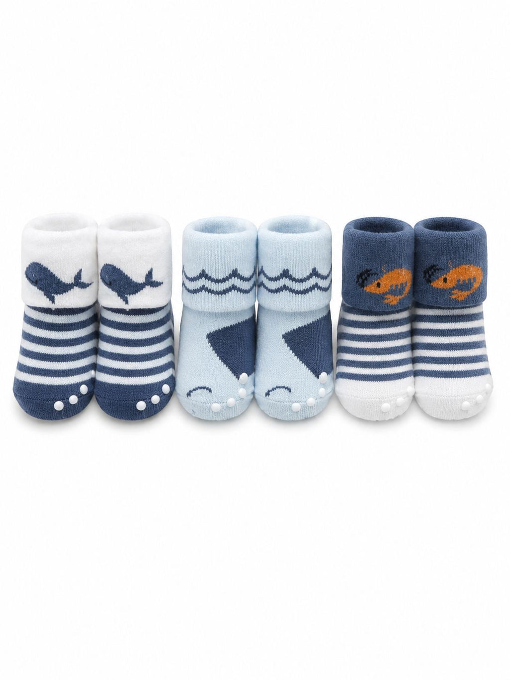 3-Pair Baby Anti-Slip Socks Set – Soft Newborn Grip Socks for BOYS