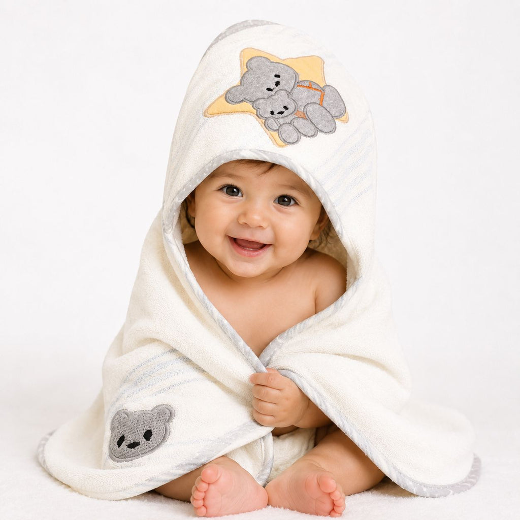Premium Baby Bath Towel & Face Towel Set – 5 Pieces