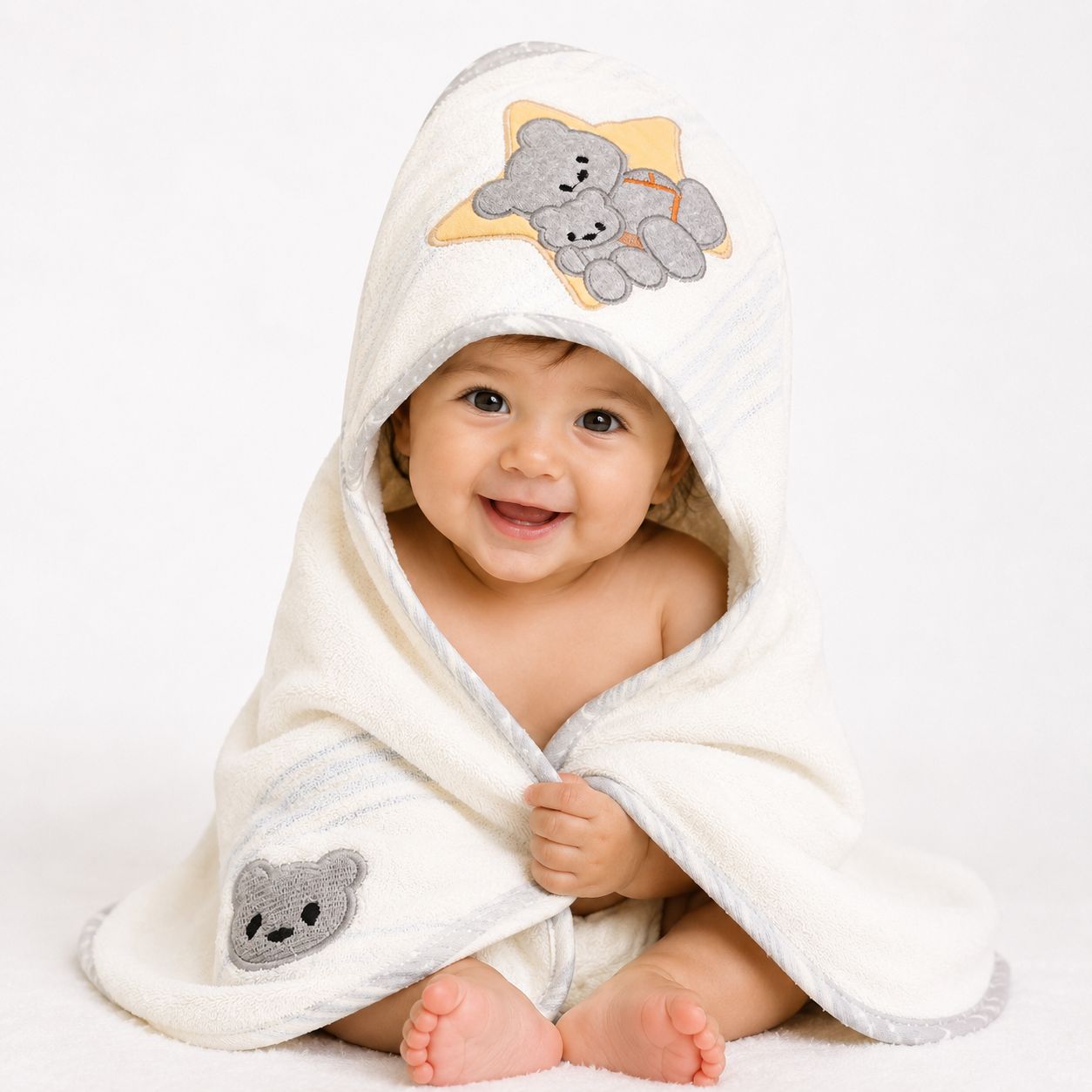 Premium Baby Bath Towel & Face Towel Set – 5 Pieces