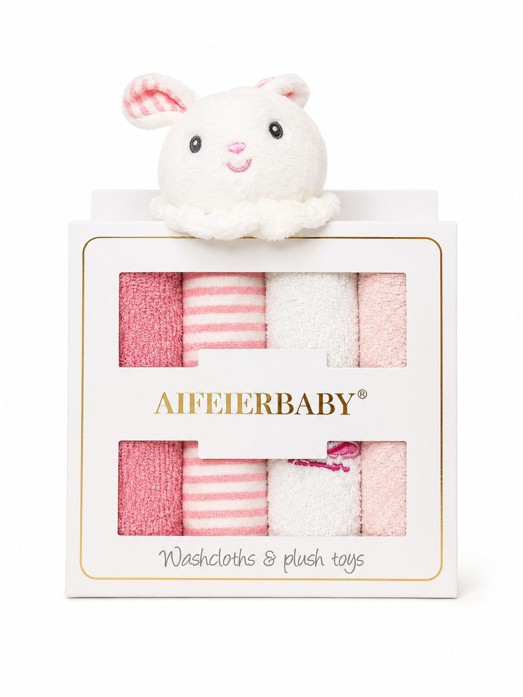 Rabbit Baby Washcloth & Plush Toy Set