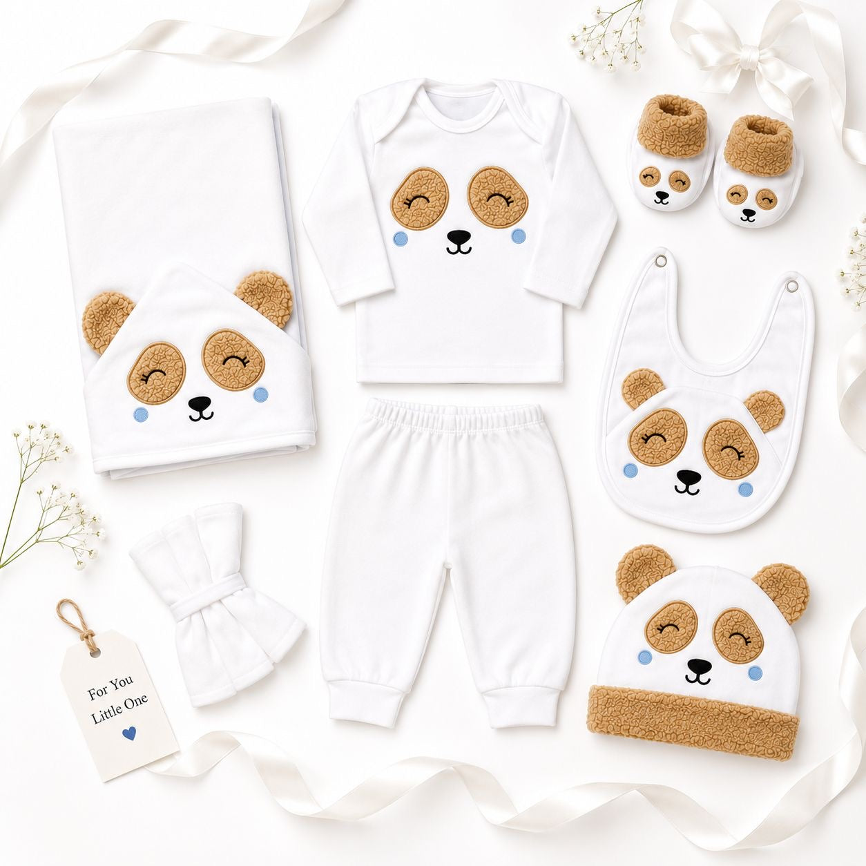 10-Piece Winter Baby Gift Set – Cozy Bear Collection (Beige/White)