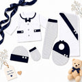 Classic Navy Blue & White Baby Boy 7-Piece Gift Set