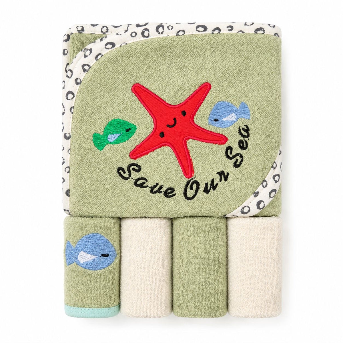 Premium Baby Bath Towel & Face Towel Set – 5 Pieces