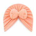 Baby Girls Soft Orange Pink Bow Headband Cap – Cute & Stylish Newborn Headwear