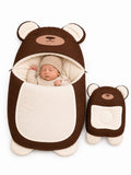 Cozy Bear Baby Sleeping Bag with Matching Pillow | Ultra Soft Newborn Nest