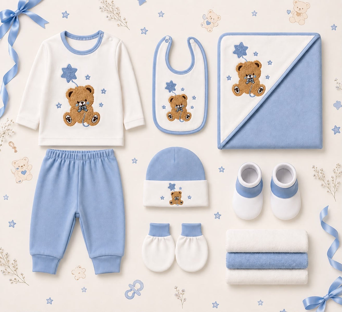 Baby Blue Newborn Gift Set – 11-Piece Essentials Set