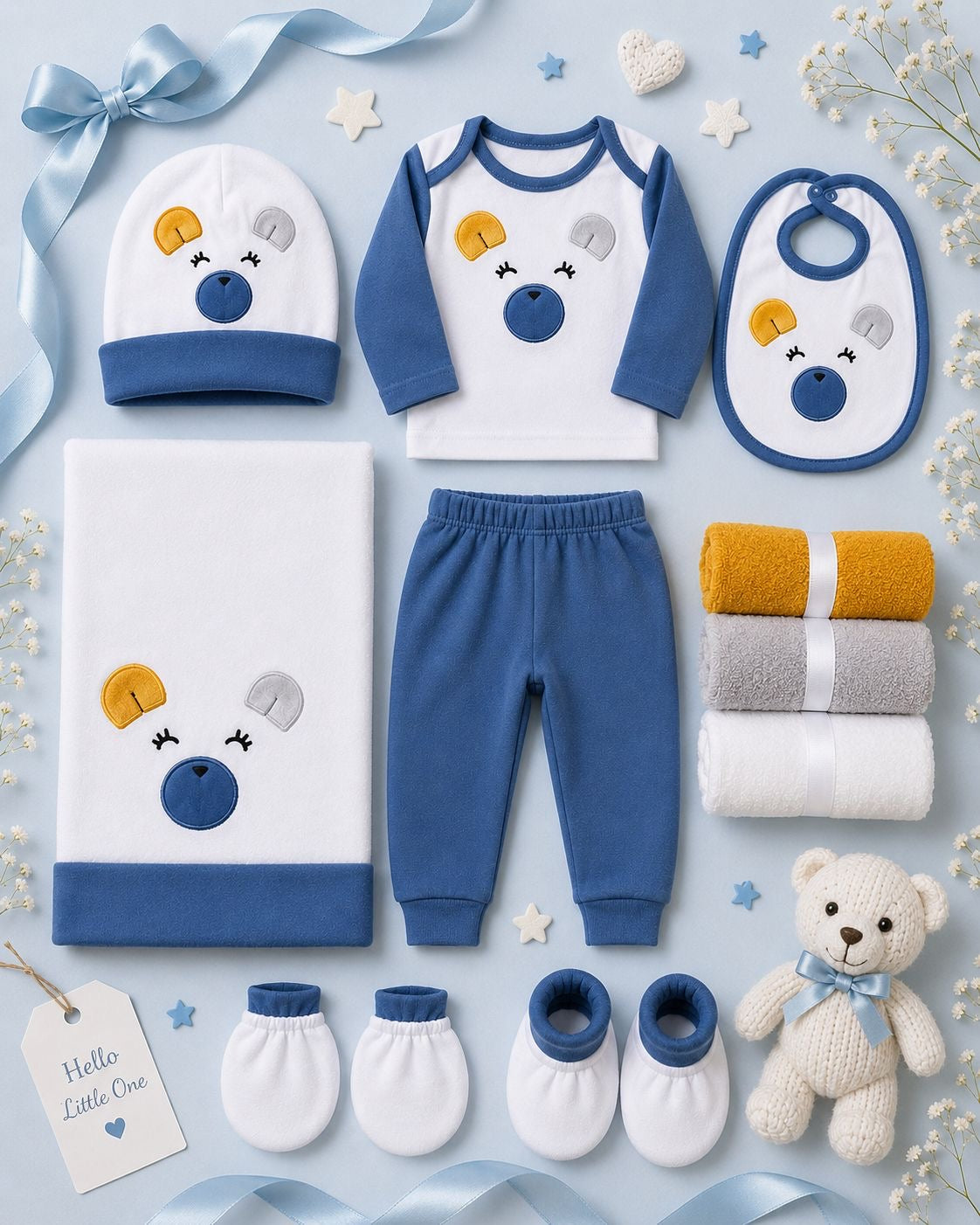 11-Piece Premium Baby Gift Set – Blue Bear Collection