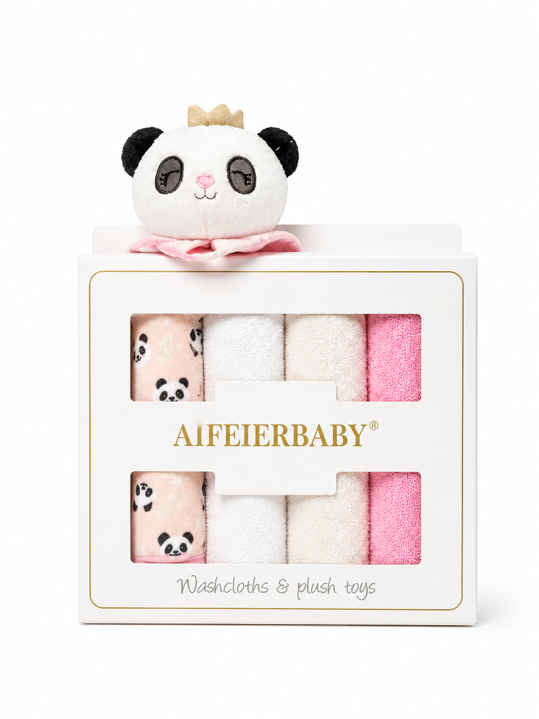 Panda Baby Washcloth & Plush Toy Set