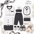 Premium 11-Piece Newborn Gift Set – Grey & White Collection