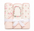 3-Pack Baby Hooded Towels – Ultra Soft Floral Bath Towels for Newborn Girls