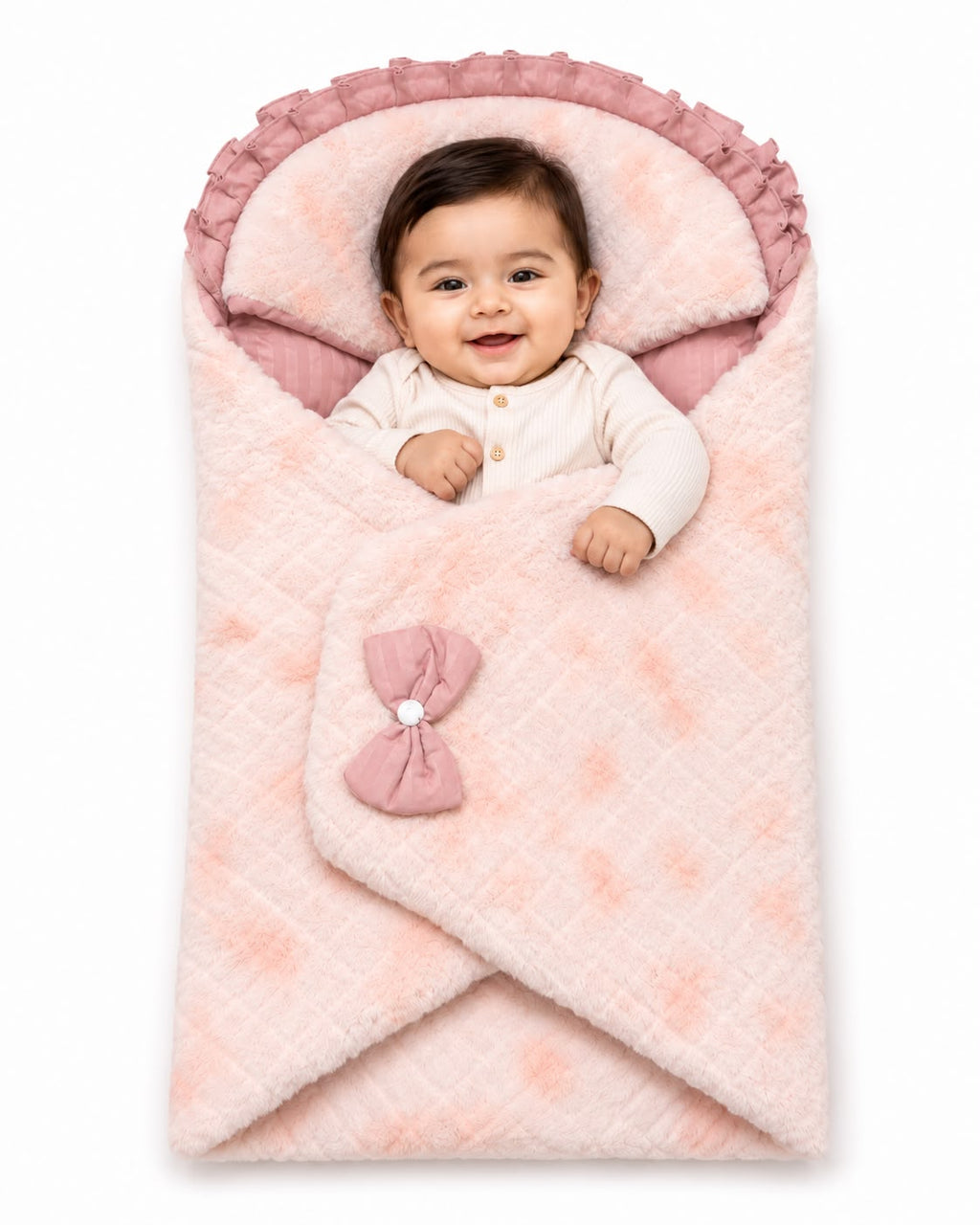 Luxury Fur Baby Swaddle Wrap with Pillow – Ultra Soft & Cozy
