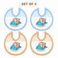 Baby Bibs Set of 4 – Ultra Soft & Safe Feeding Bibs SMALL