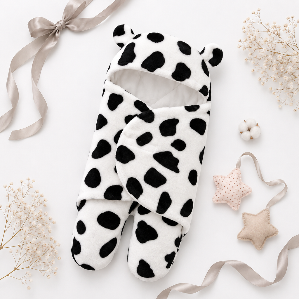 Premium Panda Hooded Baby Swaddle + Romper