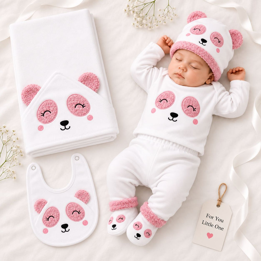 10-Piece Winter Baby Gift Set – Cozy Bear Collection (Pink/White)