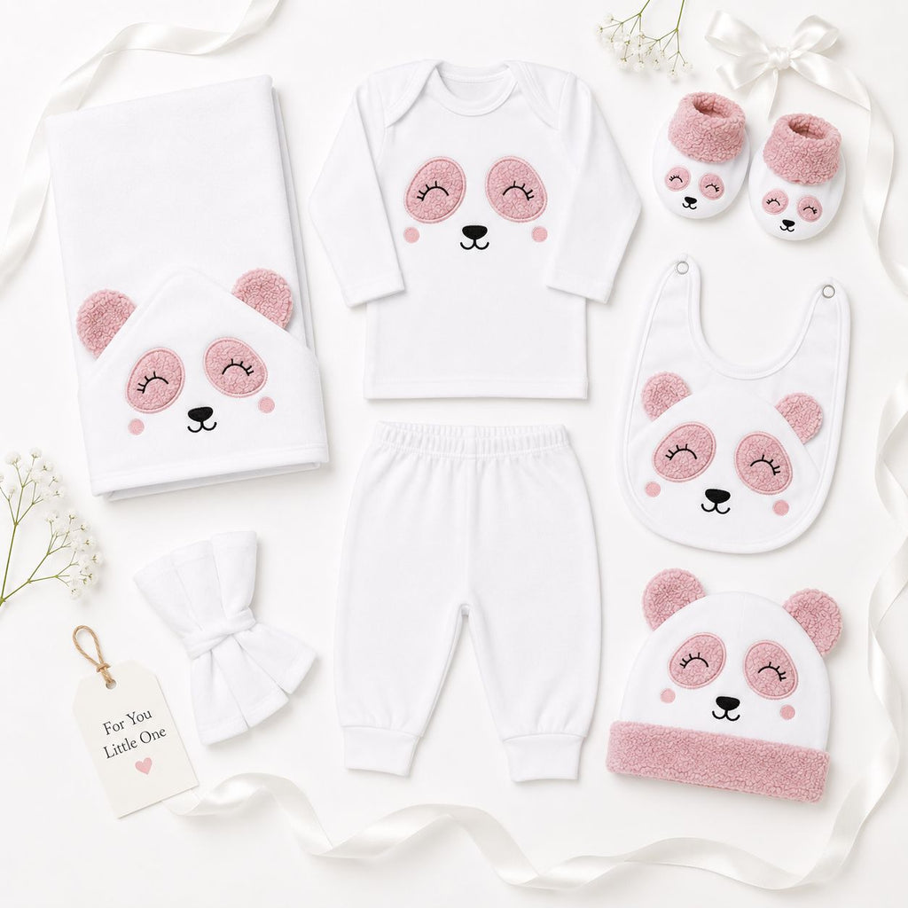 10-Piece Winter Baby Gift Set – Cozy Bear Collection (Pink/White)