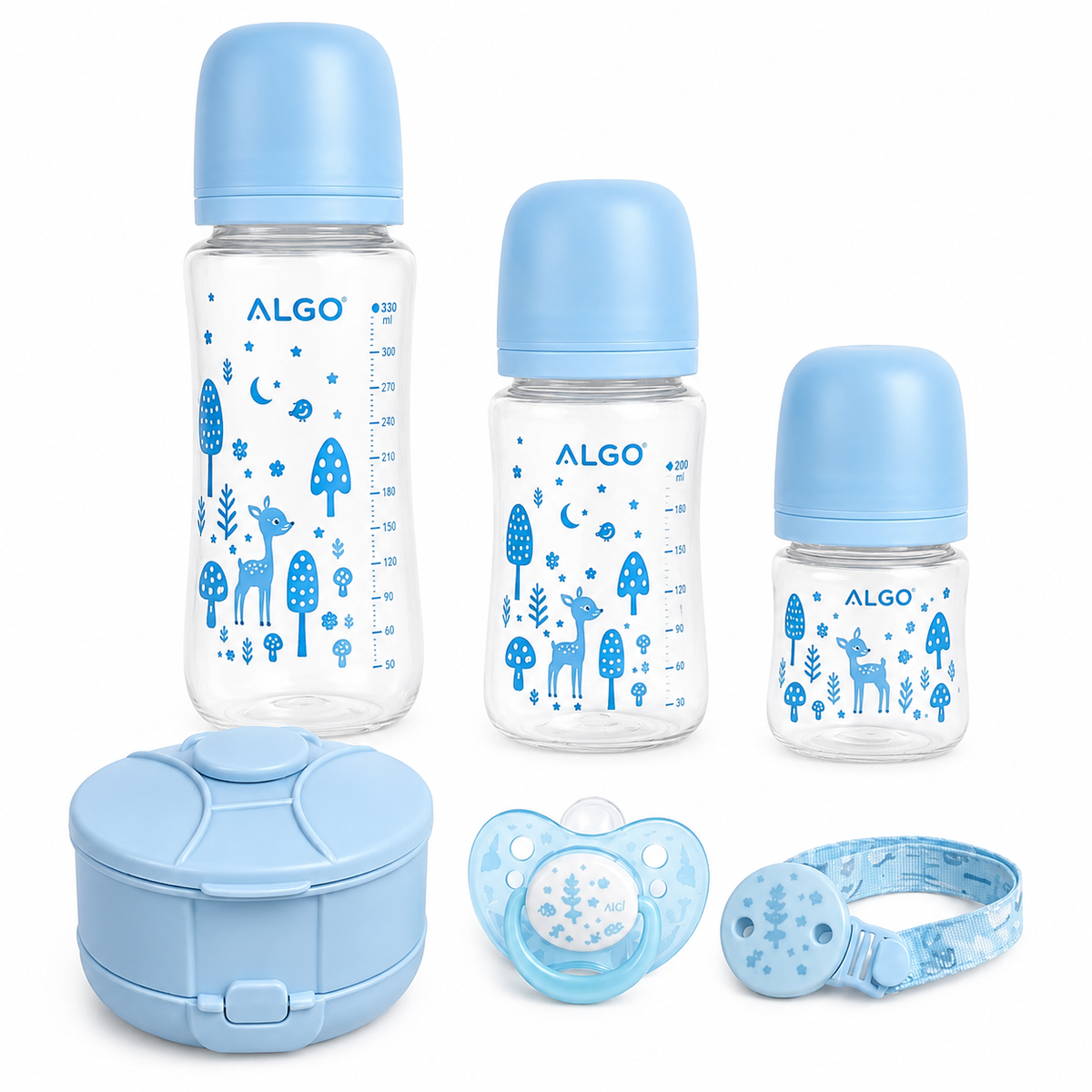 ALGO 5-Piece Baby Feeder Set with Food Container & Pacifier