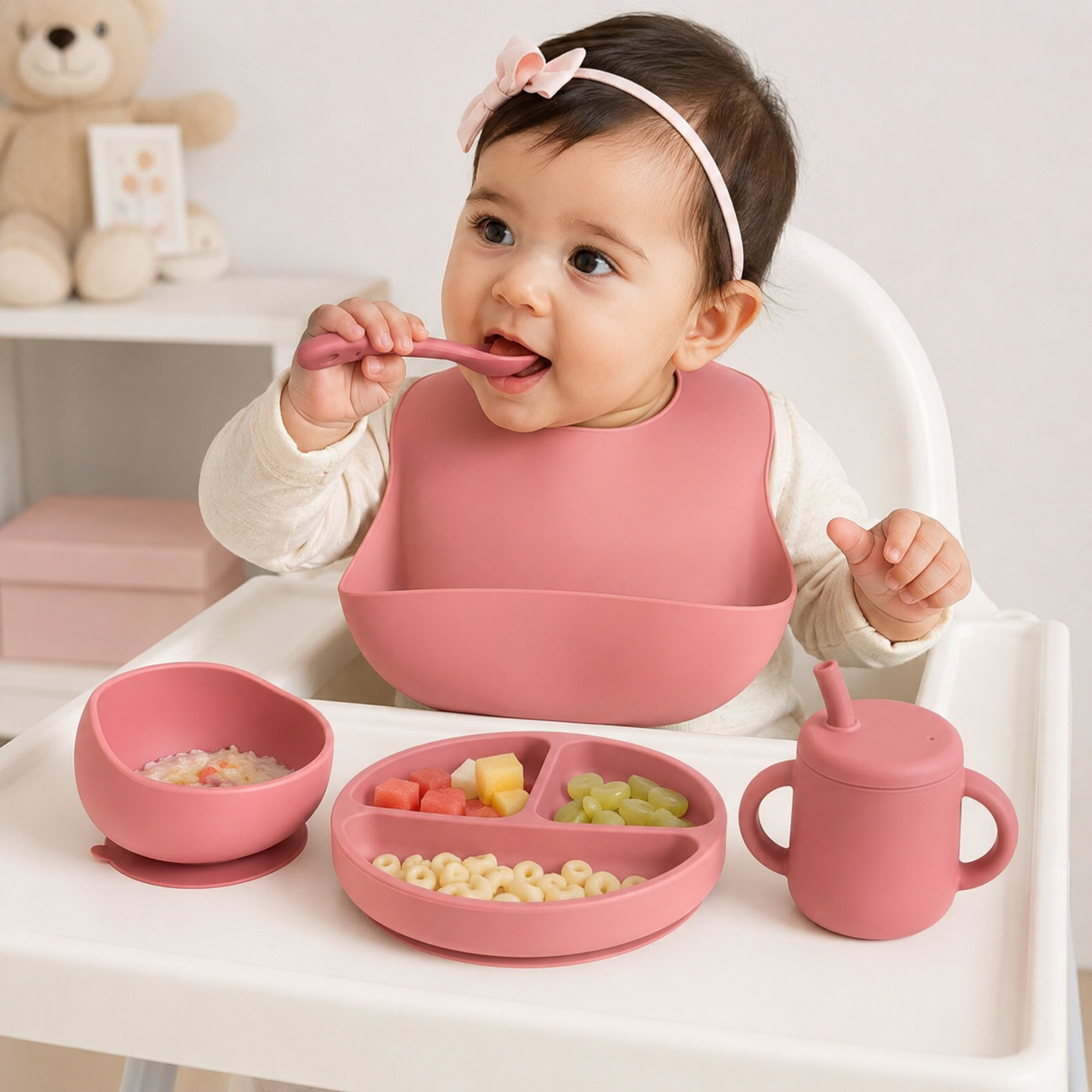 7-Piece Silicone Baby Feeding Set